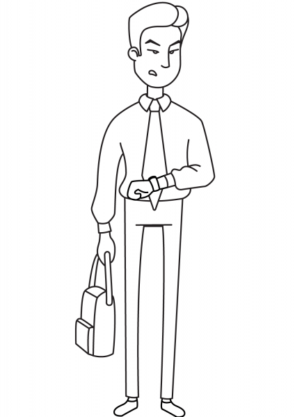 Asian Businessman coloring page image