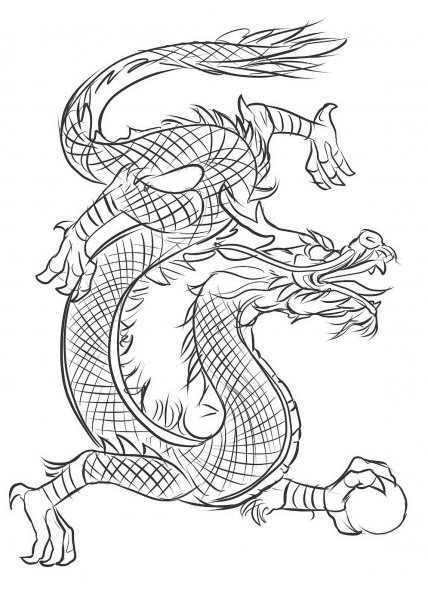 Asian Dragon coloring page image