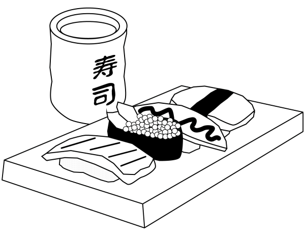 Asian Food coloring page image