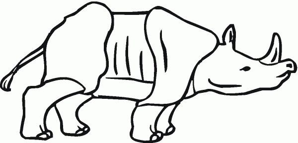 Asian one-horned rhinoceros coloring page image