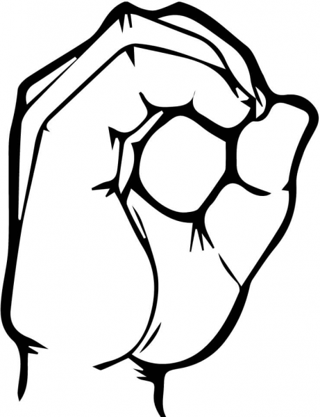 ASL Number 0 coloring page image