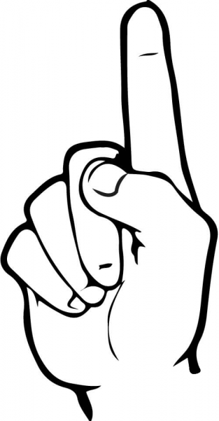 ASL Number 1 coloring page image
