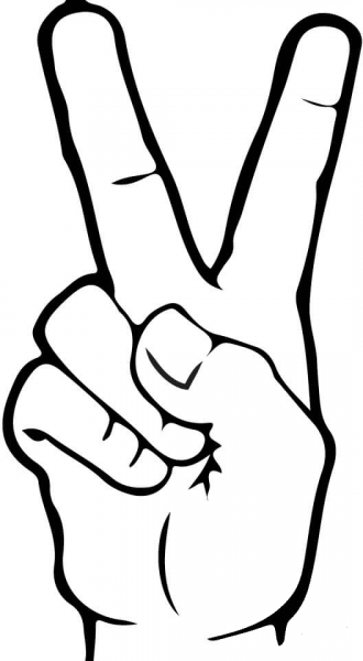 ASL Number 2 coloring page image