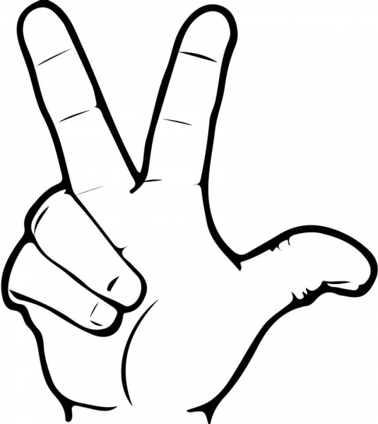 ASL Number 3 coloring page image
