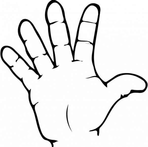 ASL Number 5 coloring page image