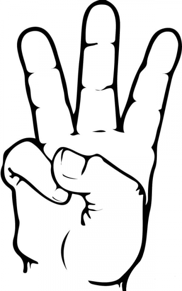 ASL Number 6 coloring page image