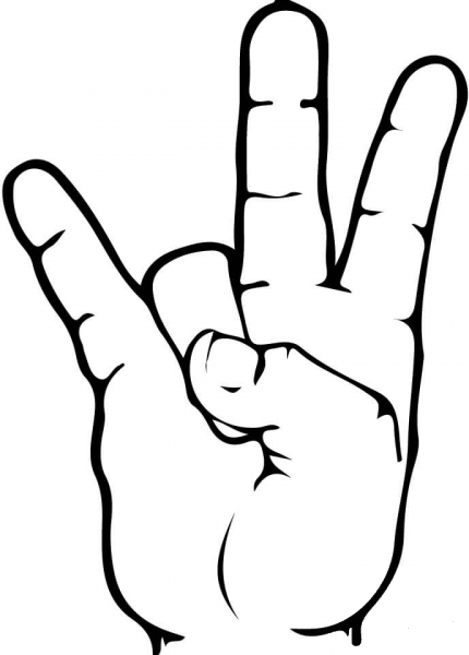 ASL Number 7 coloring page image