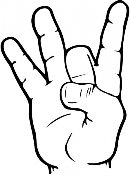 ASL Number 8 coloring page image