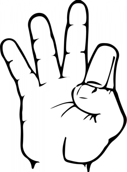ASL Number 9 coloring page image