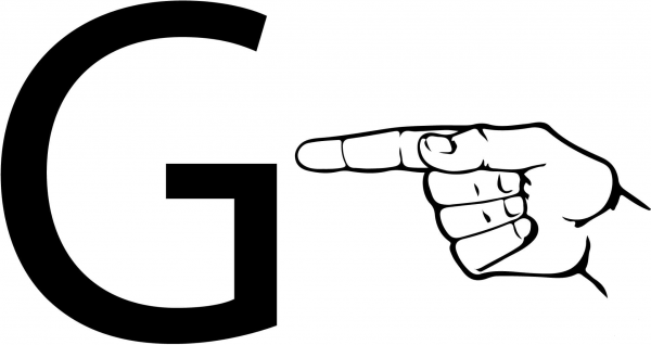 ASL Sign Language Letter G coloring page image