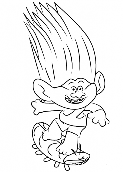 Aspen Heitz from Trolls coloring page image