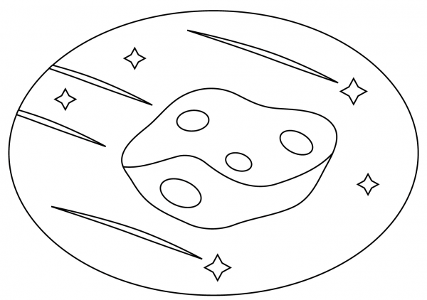 Asteroid coloring page image