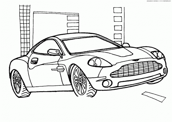 Aston Martin V12 Vanquish coloring page image