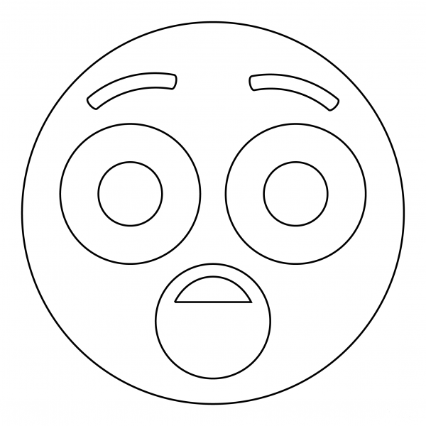 Astonished Face coloring page image