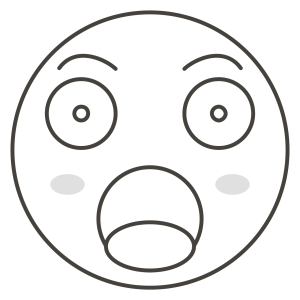 Astonished Face coloring page image