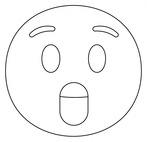Astonished Face Emoji coloring page image