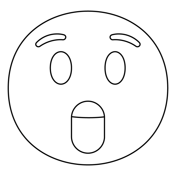 Astonished Face Emoji coloring page image