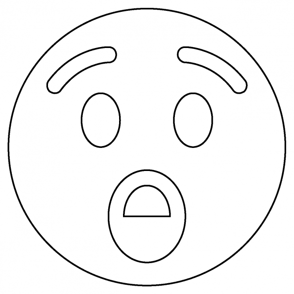 Astonished Face Emoji coloring page image