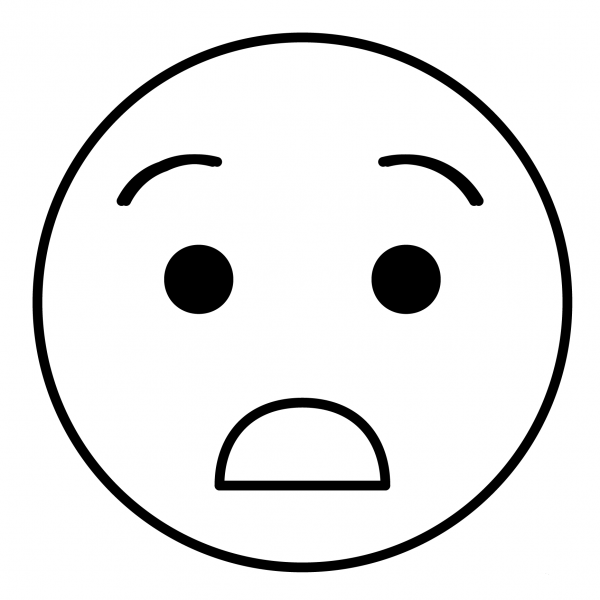 Astonished Face Emoji coloring page image