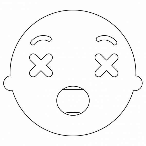 Astonished Face Emoji coloring page image
