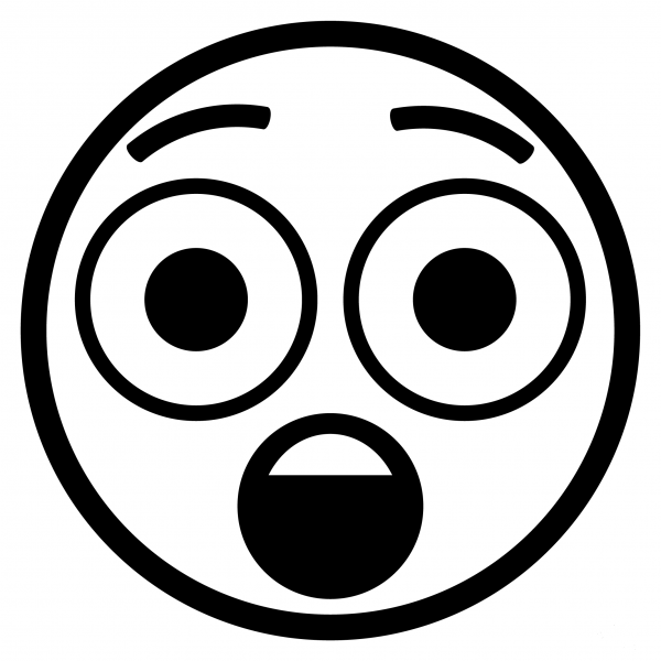 Astonished Face Emoji coloring page image