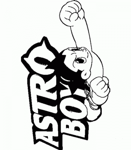 Astro Boy is Flying  coloring page image