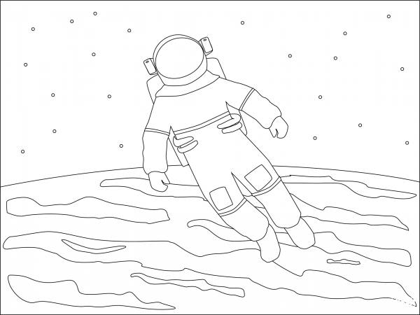 Astronaut coloring page image