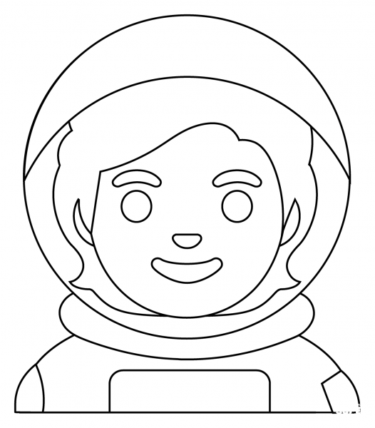 Astronaut Emoji coloring page image