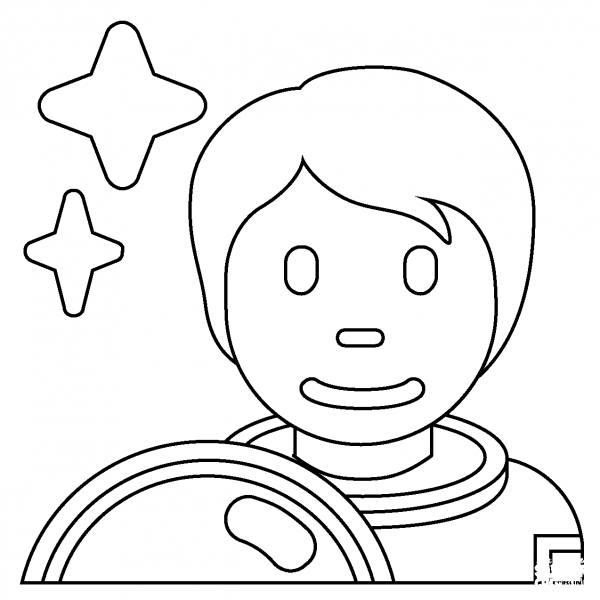 Astronaut Emoji coloring page image