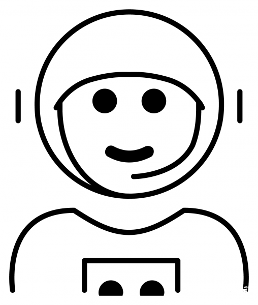 Astronaut Emoji coloring page image