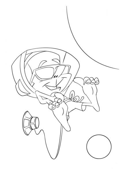 Astronaut Geting Sun Tan coloring page image
