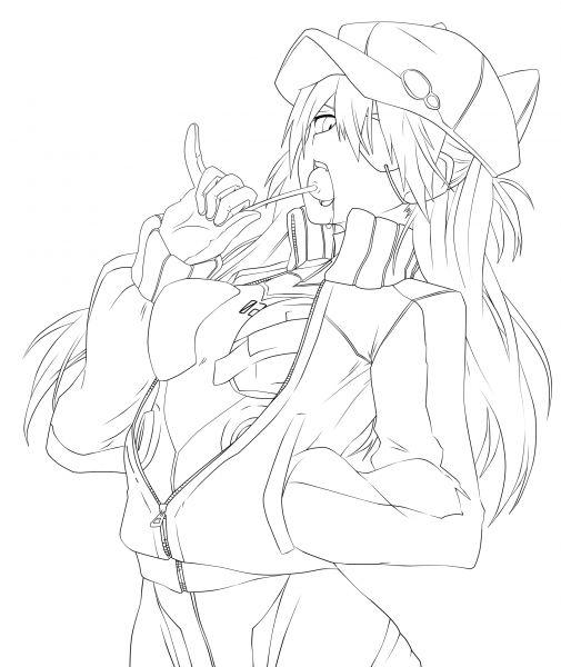 Asuka Langley Sohryu from Neon Genesis Evangelion Manga coloring page image
