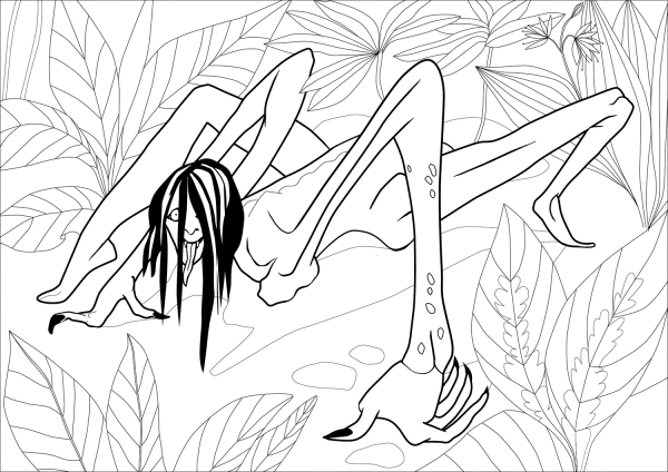 Aswang coloring page image