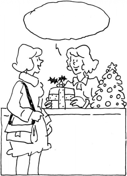 At The Counter  coloring page image