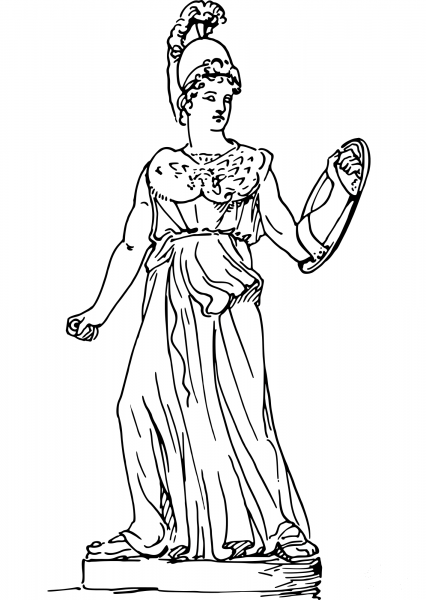 Athena coloring page image