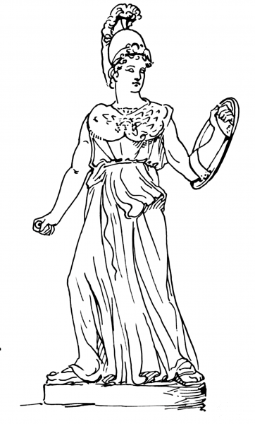 Athene Statue coloring page image