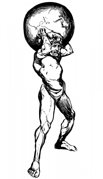 Atlas Holds up the Earth coloring page image