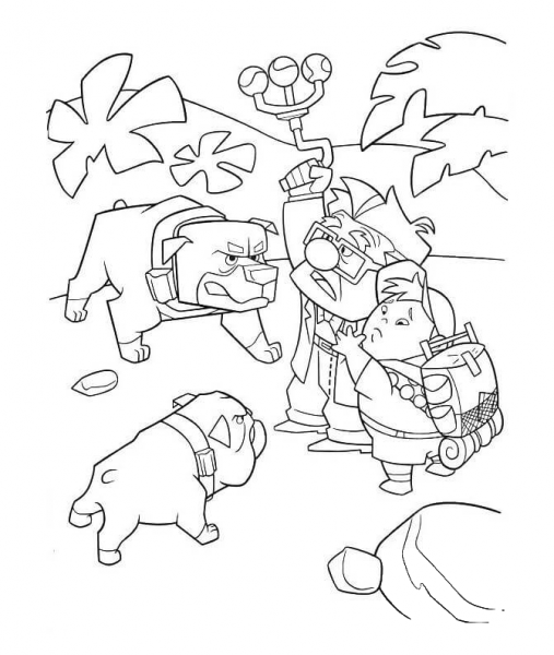 Attacked By Dogs  coloring page image