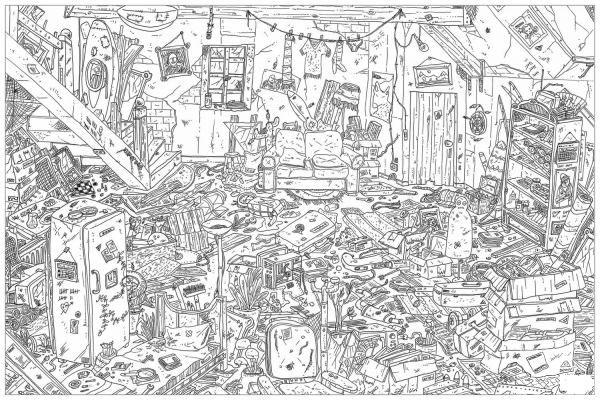 Attic Doodle coloring page image