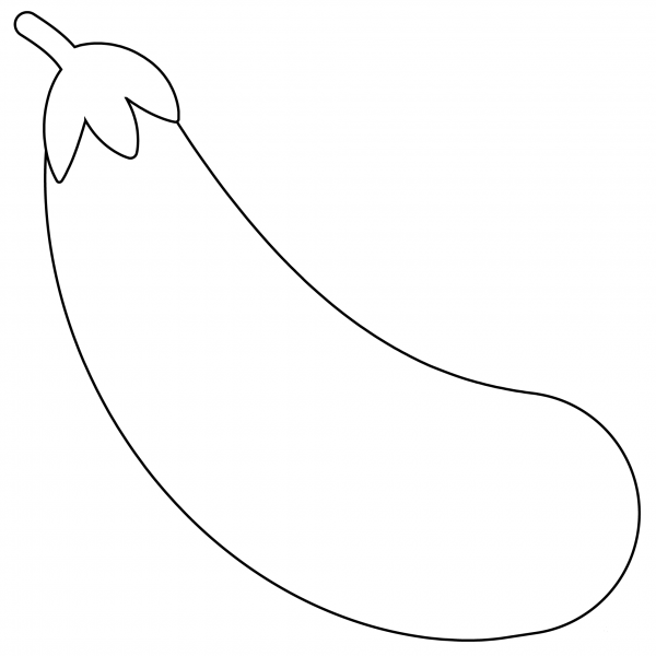 Aubergine Emoji coloring page image