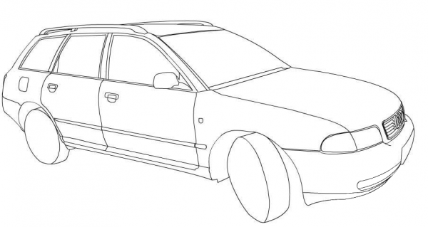 Audi A4 coloring page image