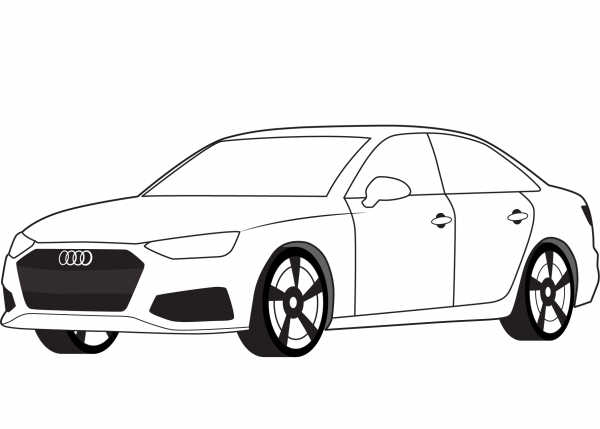 Audi A4 coloring page image