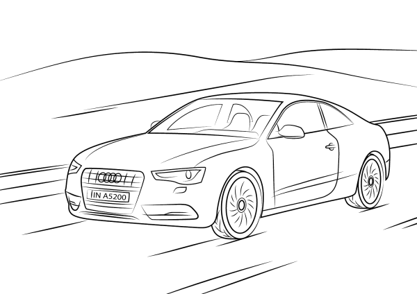 Audi A5 coloring page image