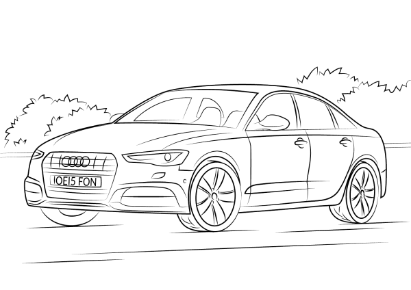 Audi A6 coloring page image