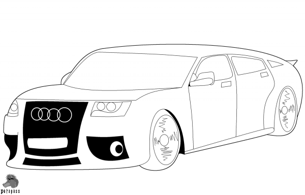 Audi Car coloring page image