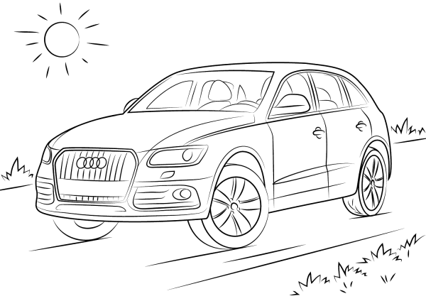 Audi Q5 coloring page image