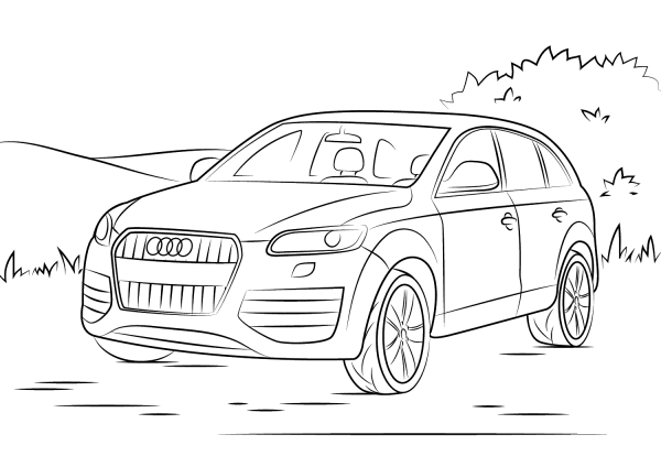 Audi Q7 coloring page image