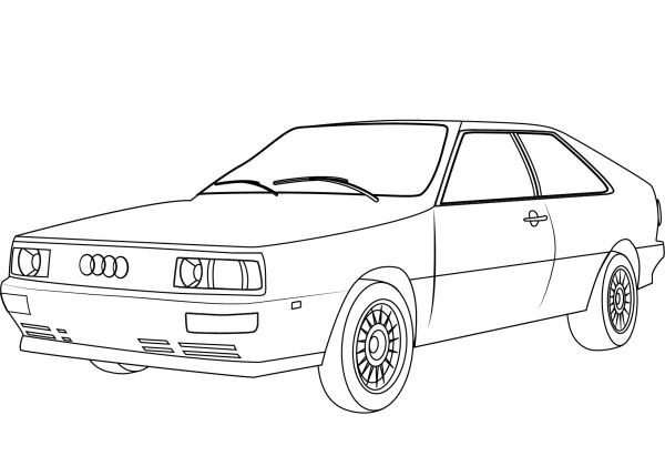 Audi Quattro coloring page image