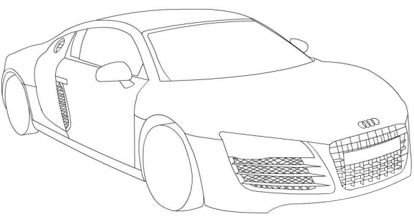 Audi R8 coloring page image