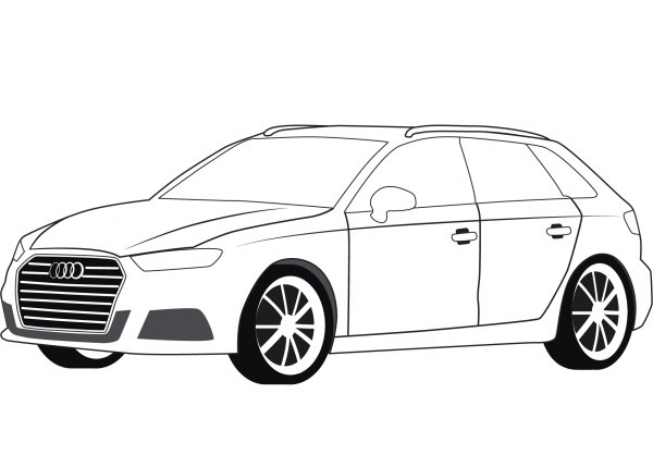 Audi S3 coloring page image